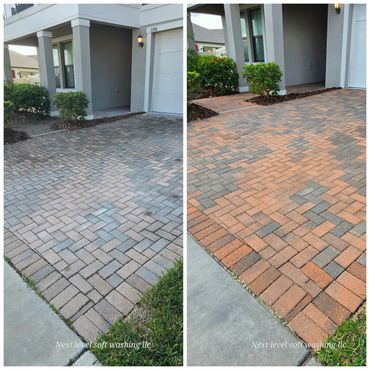 Before and after paver sealing