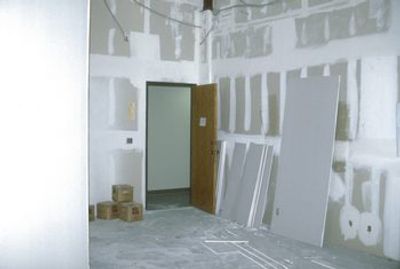 Drywall mud on new room renovation.