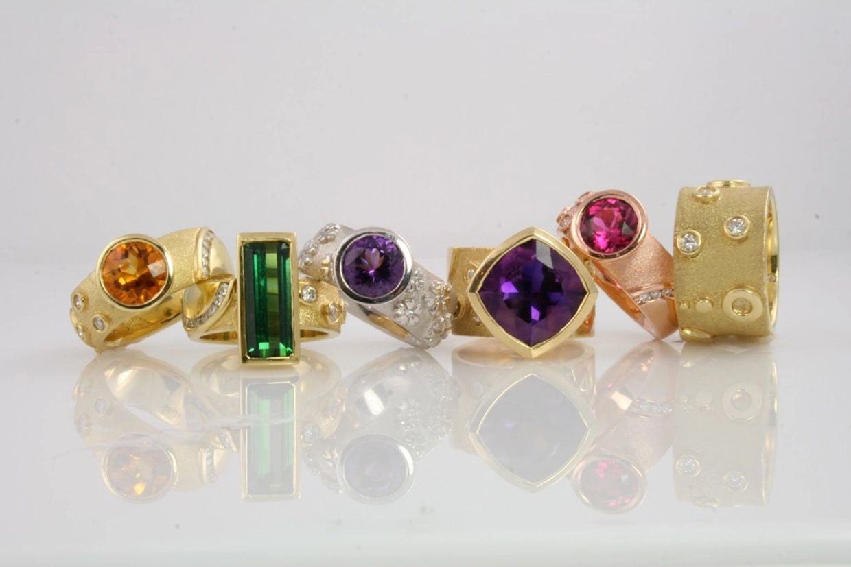 Golden ring with stone