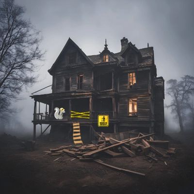 Organizing series under construction mansion caution tape