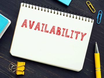 Notepad with the word 'AVAILABILITY' written in red letters.
