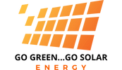 Go Green Go Solar Energy Logo on a white background  