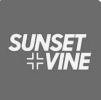 Bold white text 'SUNSET VINE' on a red background with a plus symbol.