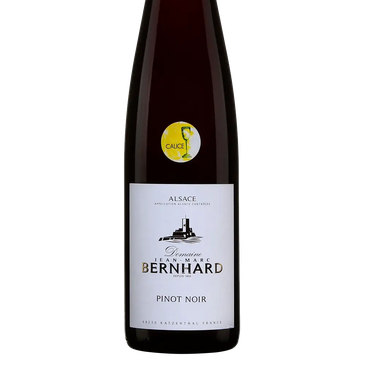 Bouteille de vin rouge Pinot Noir d'Alsace Domaine Jean-Marc Bernhard.