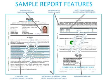 Example polygraph exam report