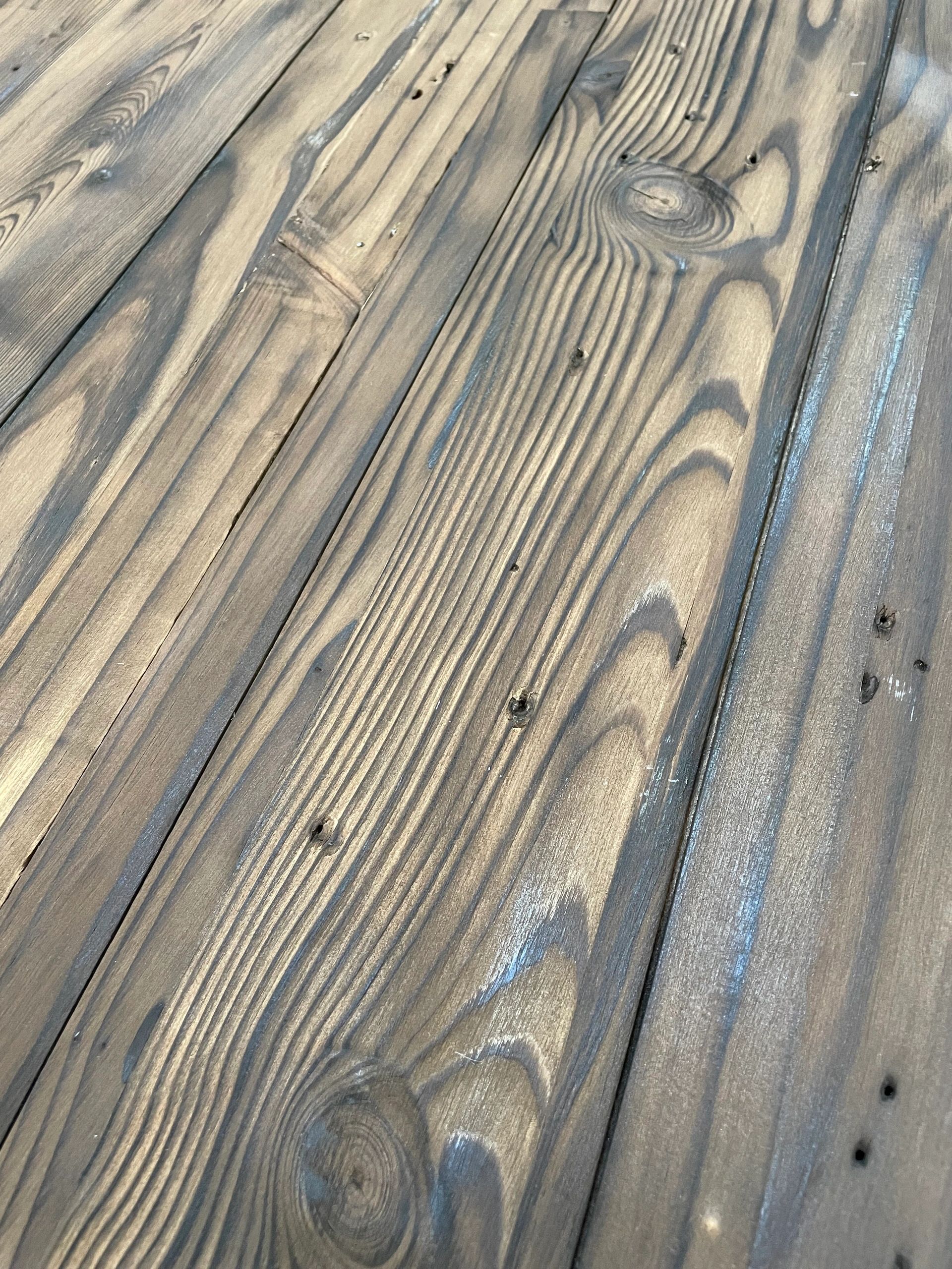 Grey Painted and sanded wood plank image