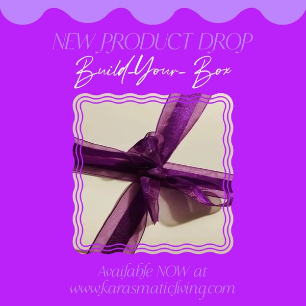 New product drop: Build your own box with a purple ribbon.