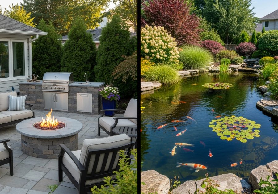 Backyard makeover that began as a digital rendering and was built by The Deck and Patio Company