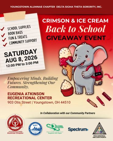Back to School Giveaway event with ice cream and school supplies on August 8, 2026.