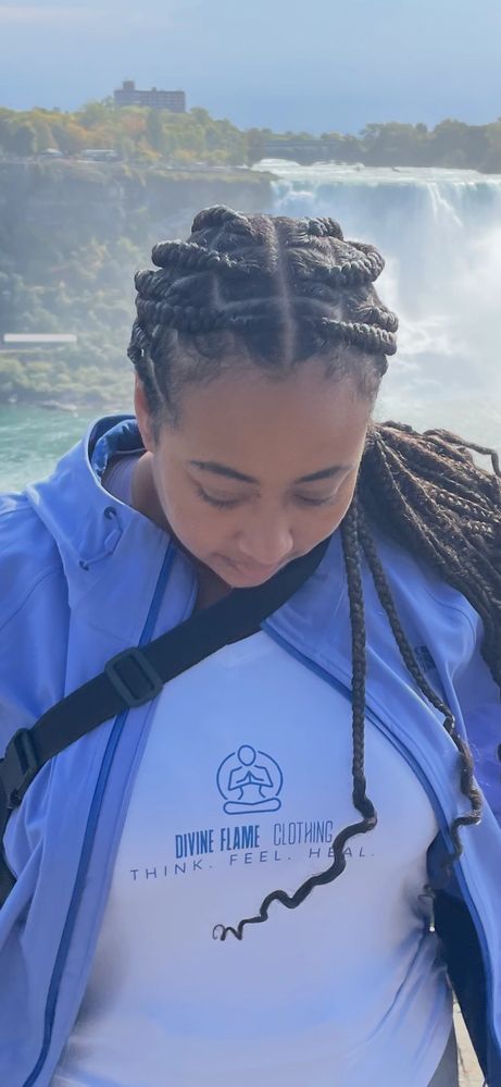 Divine Flame Think Feel Heal 
 Long Sleeve Women”s V-Neck Performance Shirt
White 
Sport-Tek
