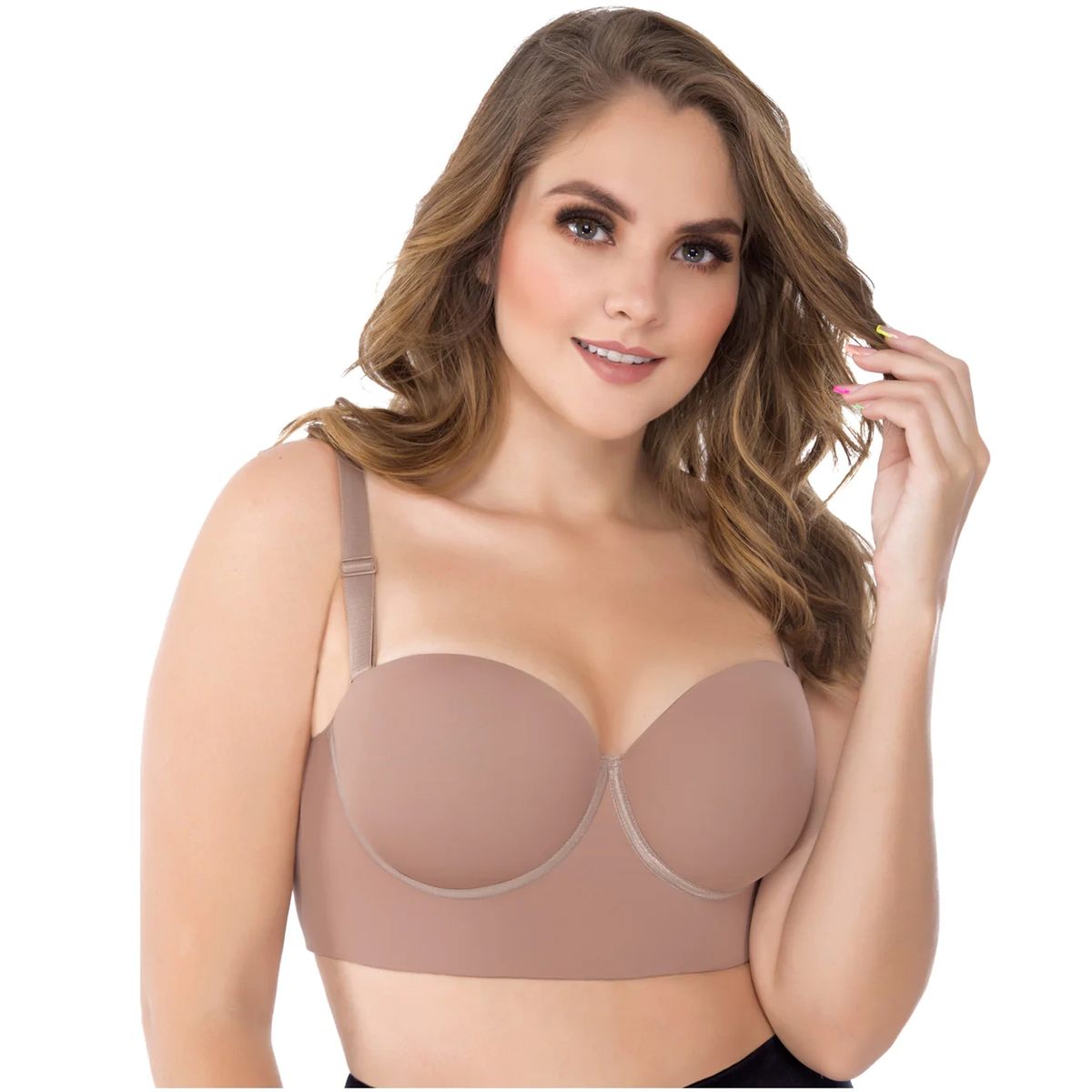 UPLADY 8034 FIRM CONTROL STRAPLESS BRA FOR WOMEN (Size: 36B/L, Color: Beige)