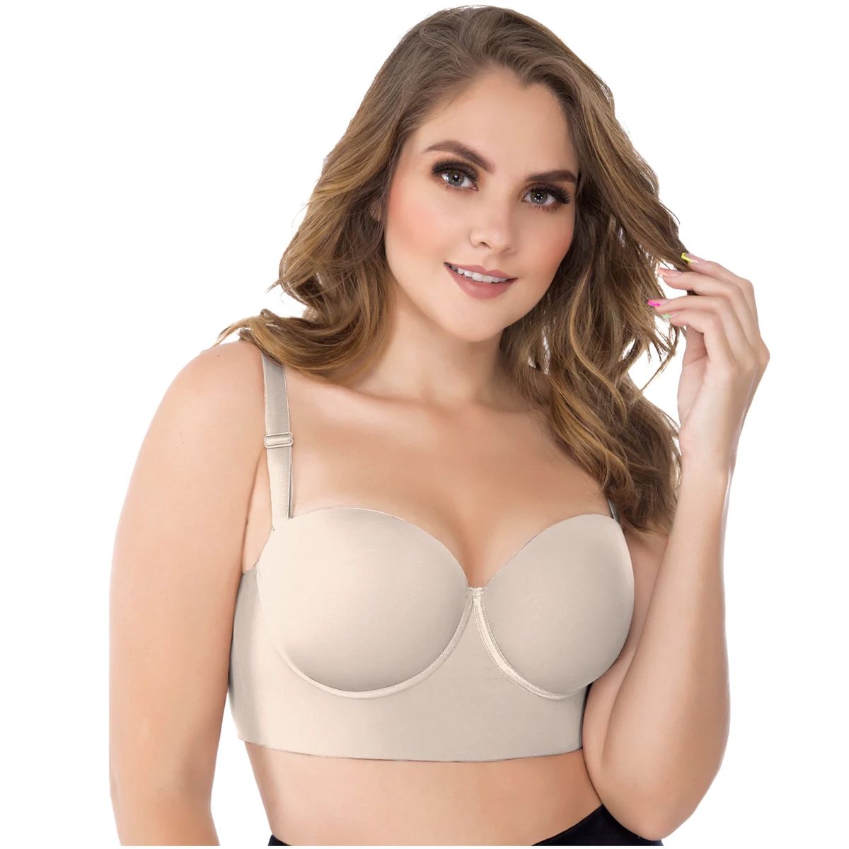 UPLADY 8034 FIRM CONTROL STRAPLESS BRA FOR WOMEN (Size: 36B/L, Color: Beige)