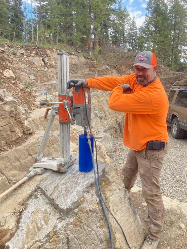 Drilling, coring in granite rock