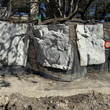GFRC panels hung on a rebar grid.