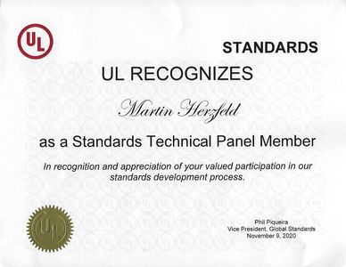 UL Standards Technical Panel Member UL1741 & UL 9540
