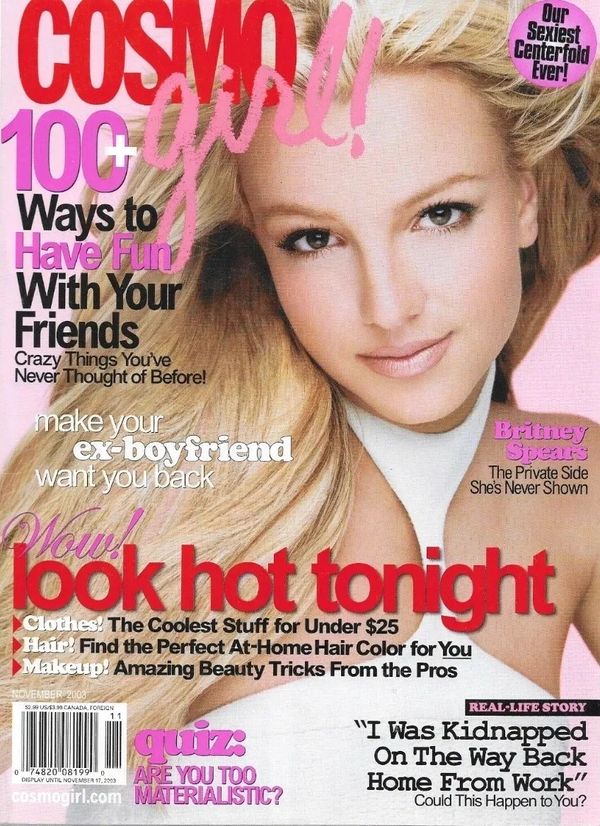 Britney Spears on the cover of CosmoGirl magazine.