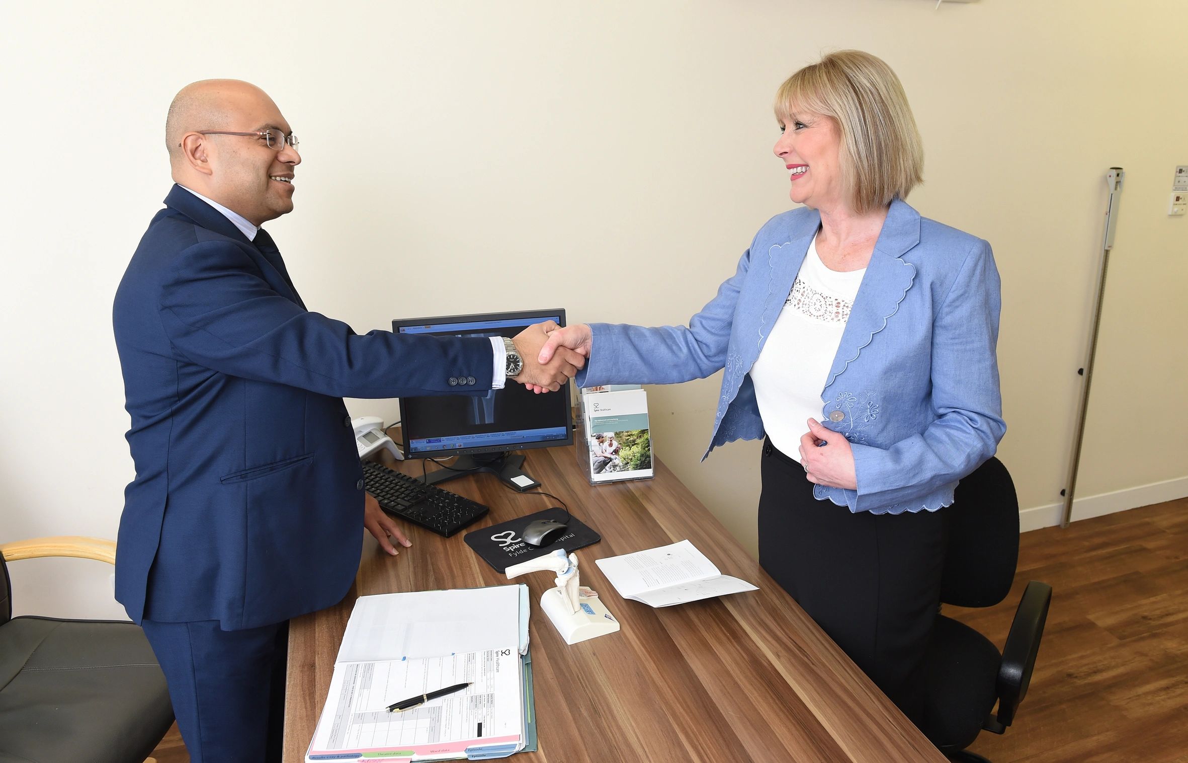 mr amit shah meeting a patient with arthritis in blackpool