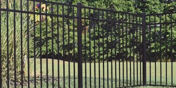 Black Three Rail Aluminum Fence.