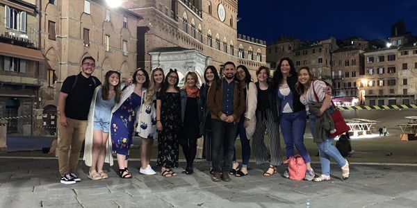 Our group gathered together after our final dinner with Ginevra, our Italian language teacher and fa