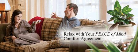 Custom Comfort offers annual heating and cooling equipment maintenance plans.