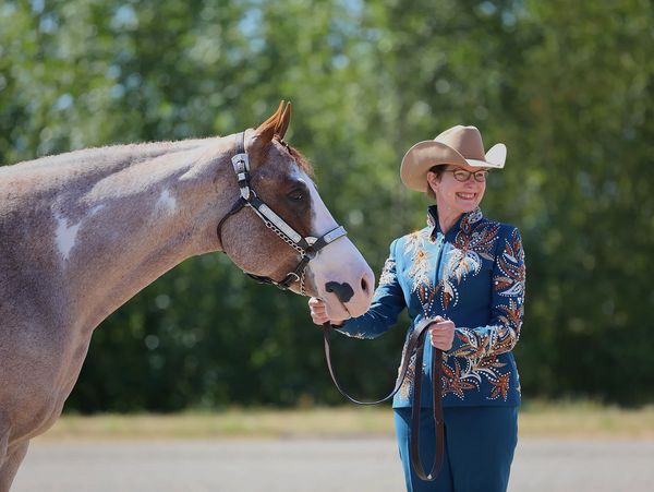 APHA Showmanship Susan Bonde Lopin' Down The Rail Fitness Show Clothes OPHC Line Em Up