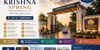 Krishna Spring premium residential plots in Vrindavan.