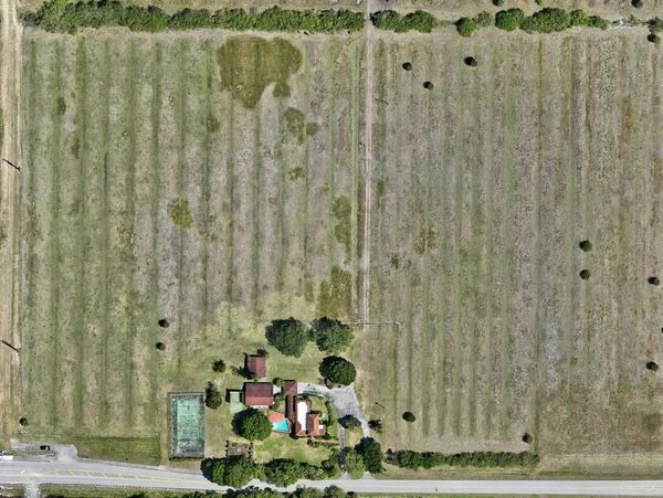 Orthomosaic aerial drone image of farm property in vero beach, fl