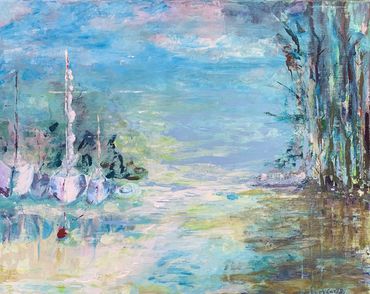 Mooring in the Blue Lagoon Acrylic  24x30