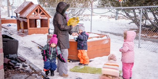 outdoor play in the winter at expanding imaginations child care and daycare