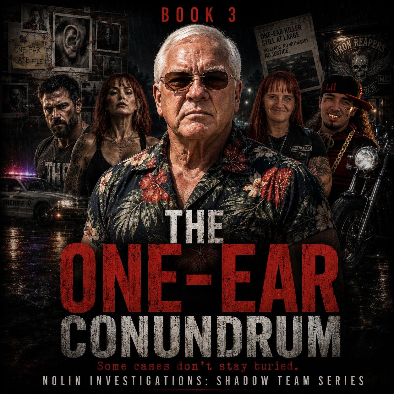 Book cover for The One-Ear Conundrum, part of Nolin Investigations series.