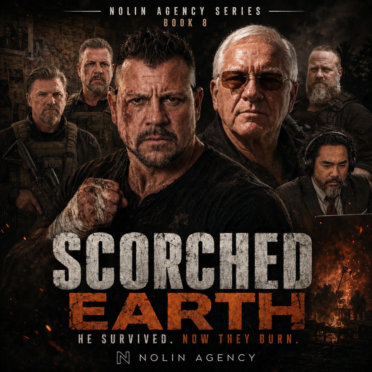 Poster for Nolin Agency Series Book 8, Scorched Earth.