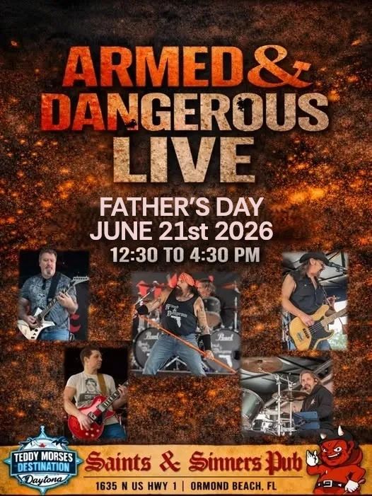 Armed &amp; Dangerous live rock band performing on Father's Day 2026.
