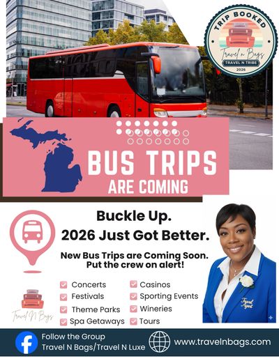 Announcement of new bus trips in 2026 with various travel options.