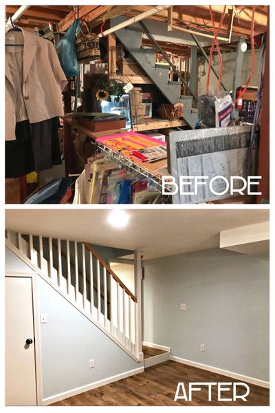 basement before and after remodel