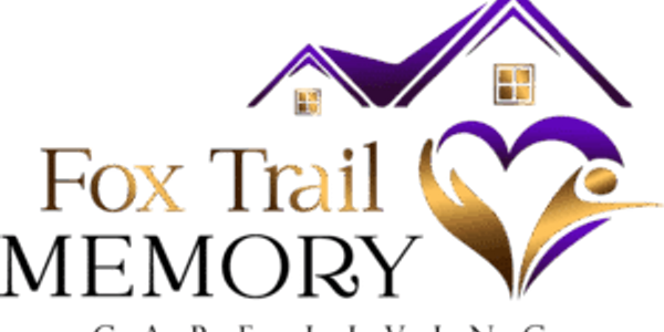 Logo of Fox Trail Memory Care Living with a house and heart symbol.