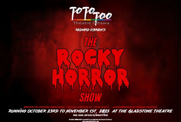 Poster for The Rocky Horror Show at Gladstone Theatre in Ottawa.