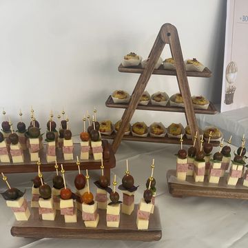 Fingerfood de tomate, jamón y queso