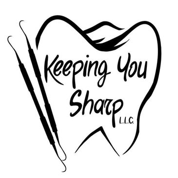 Dental instrument sharpening services logo, keeping you sharp