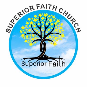 Logo of Superior Faith Church with a tree and stars against a blue sky.