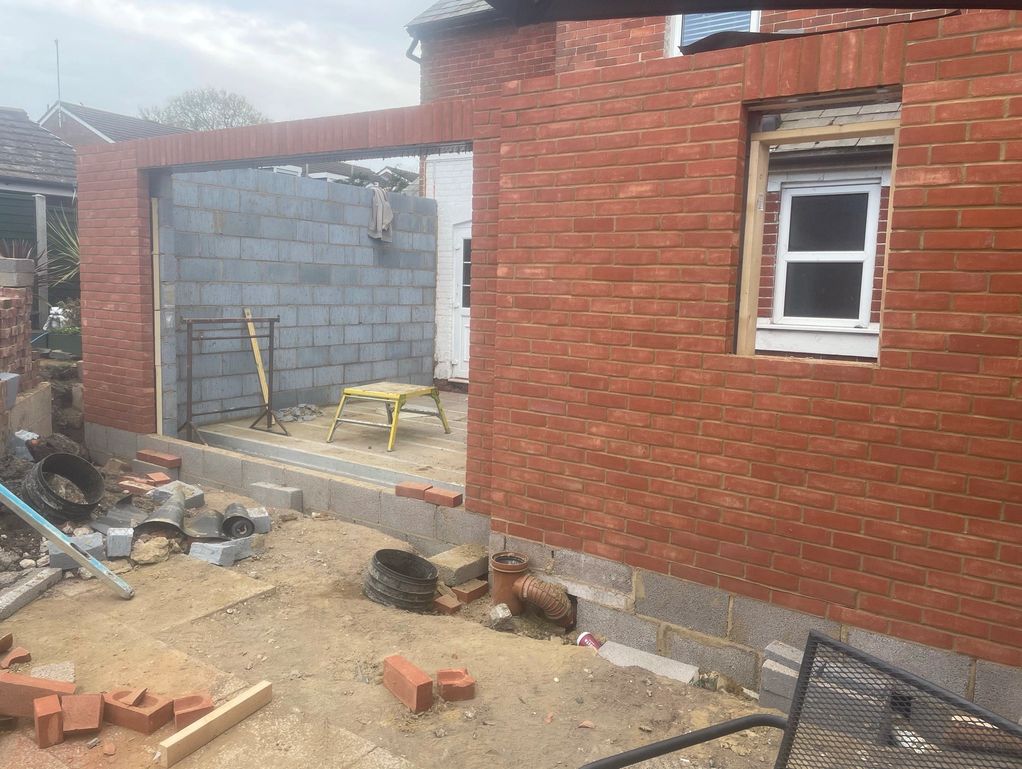 Ground floor single storey brick and blockwork extension by Bournemouth Handyman & Property Services