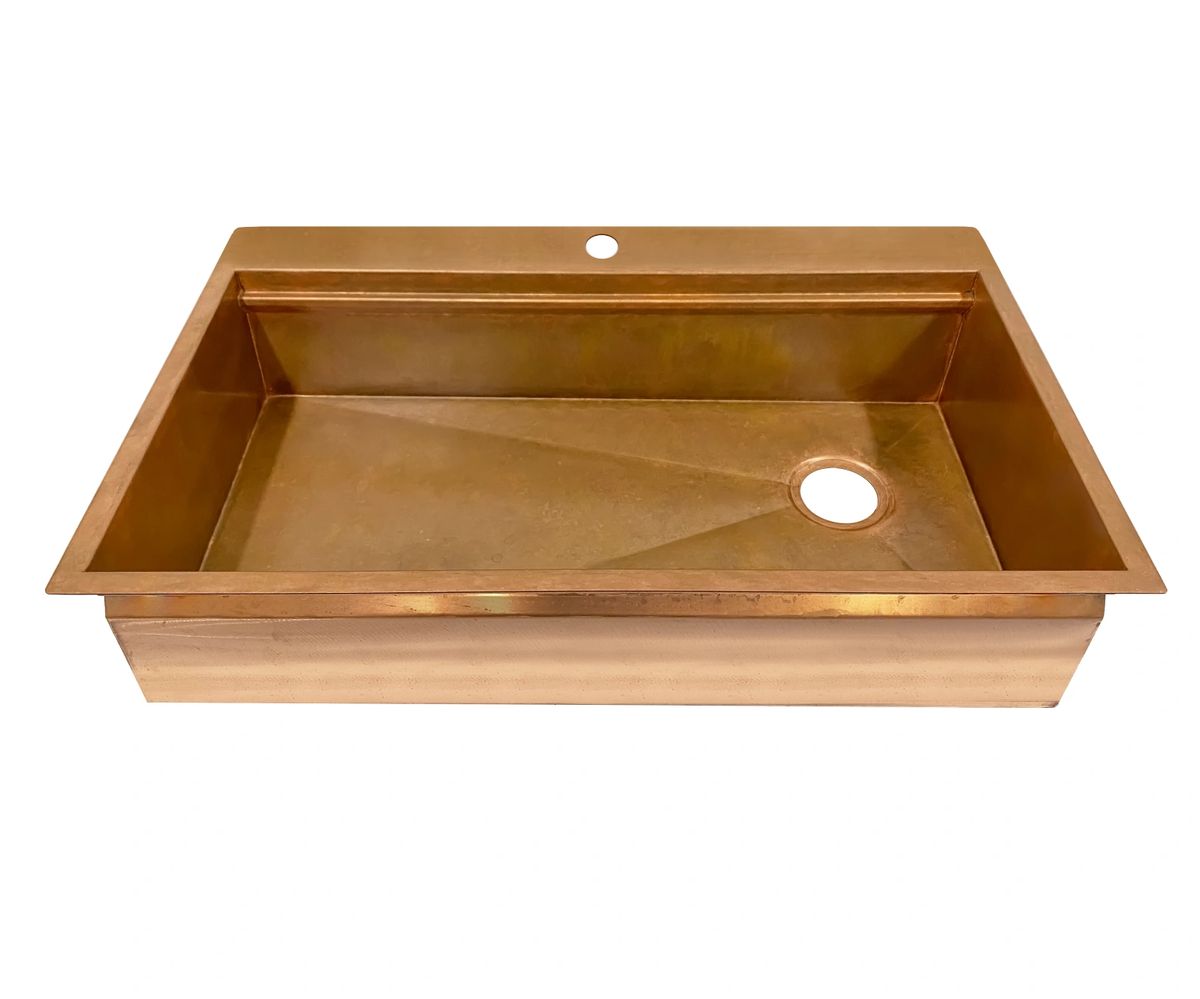 CUSTOM COPPER TOP MOUNT KITCHEN SINK