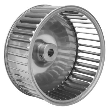 Roue d'un ventilateur métallique cylindrique.
