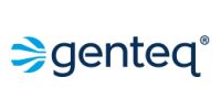Genteq company logo with blue abstract symbol.