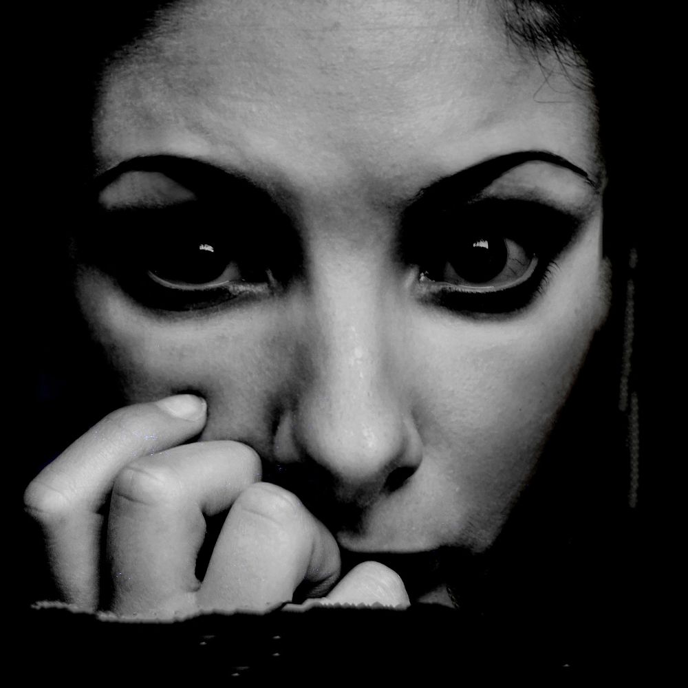 Black-and-white portrait evoking Madeline, the heart of the series