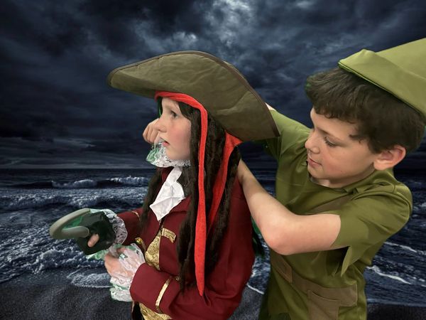 Peter Pan has got Hook at his mercy