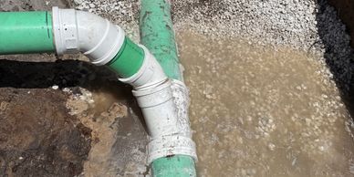 Leaking underground sewer pipe.