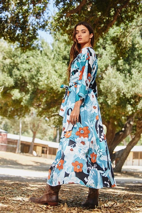 Roxy ✨ Kimono Style Print Wrap Dress
