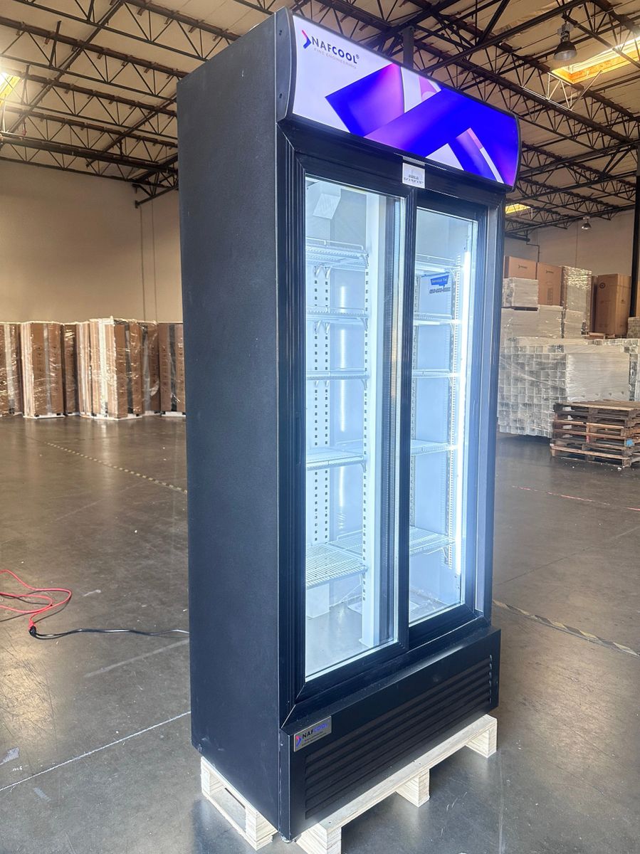 ALKCOOL SDGRX(S) ETL ETL Sanitation 36 Inch Two Section Sliding Glass