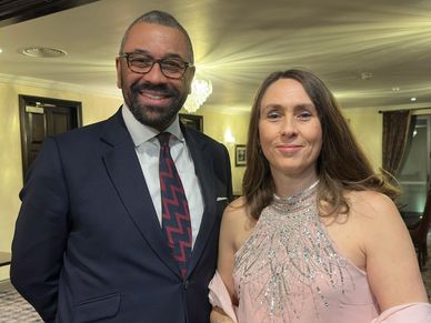 Debbie with the Home Secretary James Cleverly