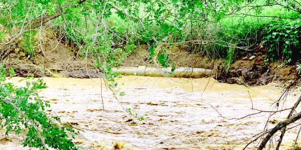 Erosion in Nogales, Arizona near Produce Row Bridge.